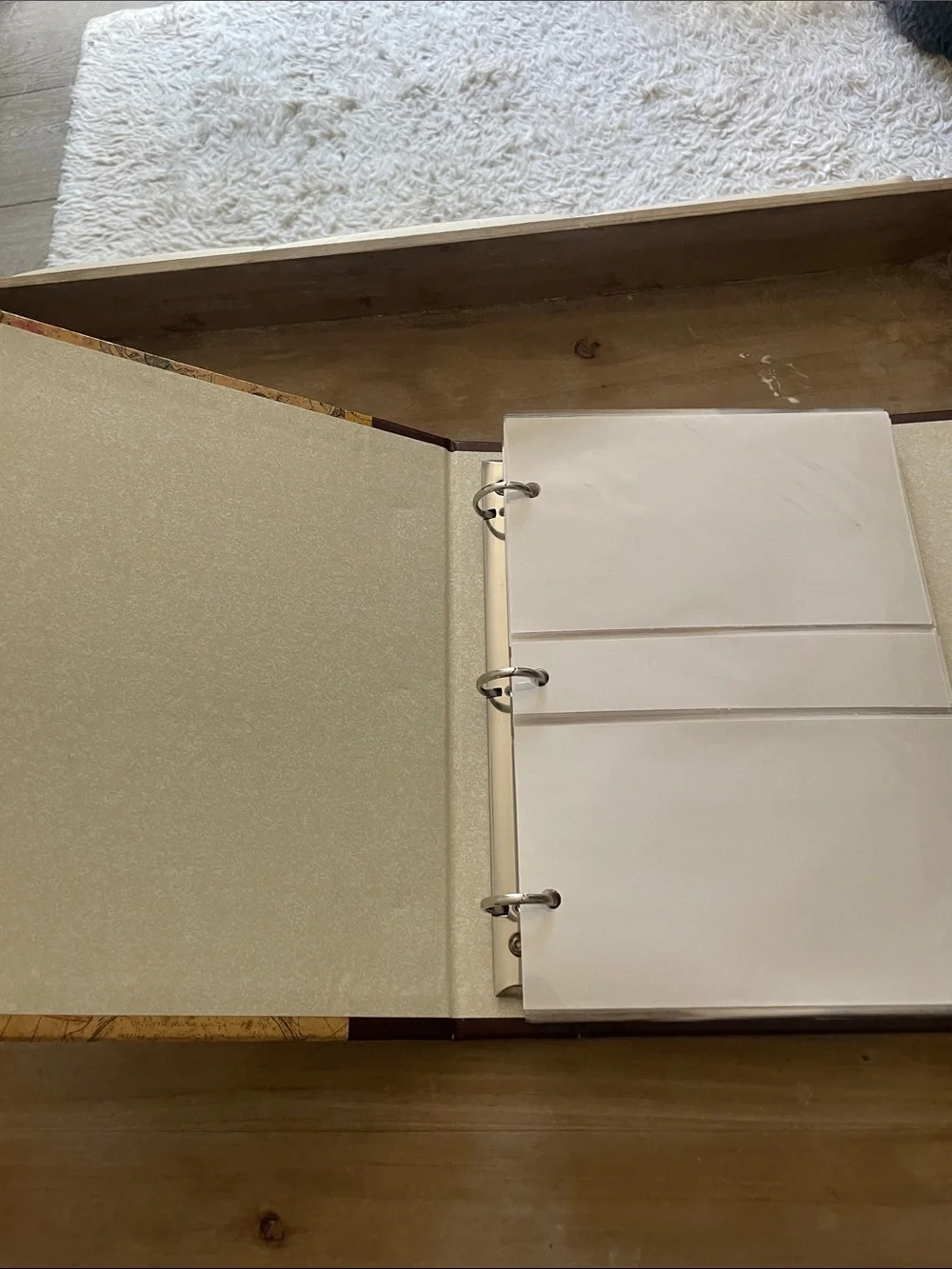 Vintage Map photo album 4x6 photos Hardcover Binder - Brown Maroon Cover